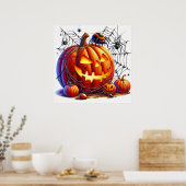 Halloween Beängstigend Pumpkin Poster (Küche)