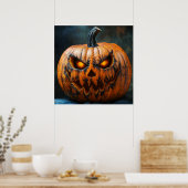 Halloween Beängstigend Pumpkin Poster (Küche)