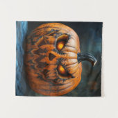 Halloween Beängstigend Pumpkin Tapestry Wandteppich (Vorderseite (Horizontal))