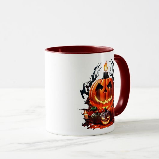 Halloween Beängstigend Pumpkin Tasse (VorderseiteRechts)