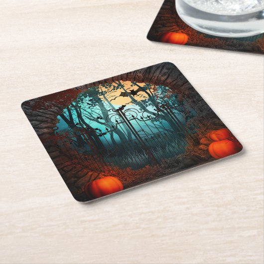 Halloween Beängstigend Scene 2 - Gates Rechteckiger Pappuntersetzer (angewinkelt)