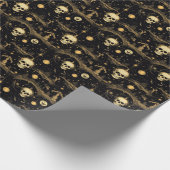 💀 Halloween - beängstigend 😱 schwarz und gelb Geschenkpapier (Ecke)