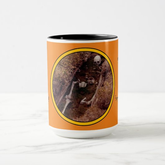 Halloween Beängstigend Skeleton Knochen Grabmal Fo Tasse (Zentrum)
