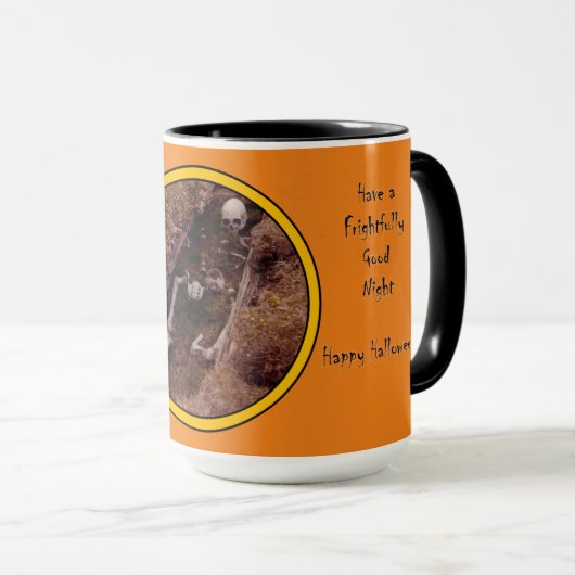 Halloween Beängstigend Skeleton Knochen Grabmal Fo Tasse (VorderseiteRechts)