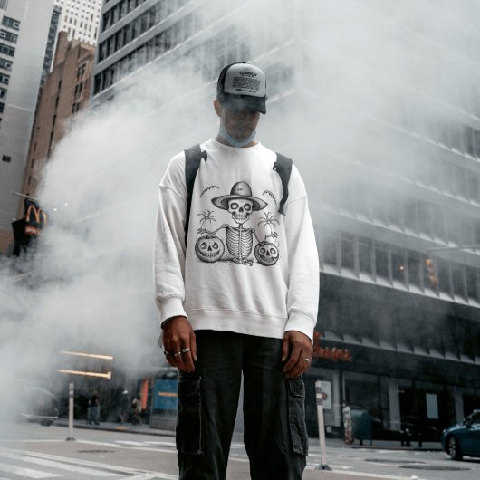 Halloween Beängstigend Skelett und Spooky Pumpkins Sweatshirt