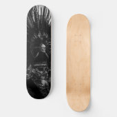 Halloween Beängstigend Skull Black & White Skateboard (Vorderseite)