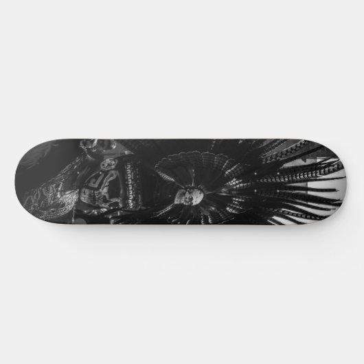 Halloween Beängstigend Skull Black & White Skateboard (Horizontal)