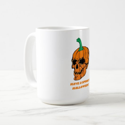 Halloween Beängstigend Skull Pumpkin Kaffeetasse (Vorderseite Links)