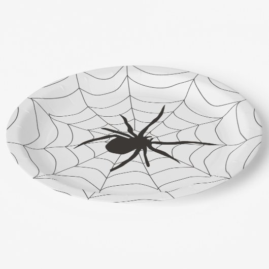 Halloween Beängstigend Spider Pattern Pappteller (Schrägansicht)