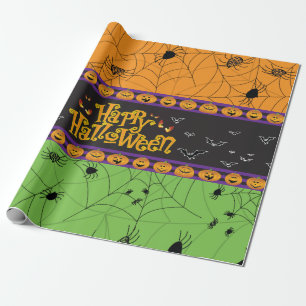 Halloween Beängstigend Spider Webs Geschenkpapier