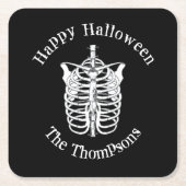 Halloween Beängstigend Spooky Creepy Skeleton Rechteckiger Pappuntersetzer (Vorderseite)
