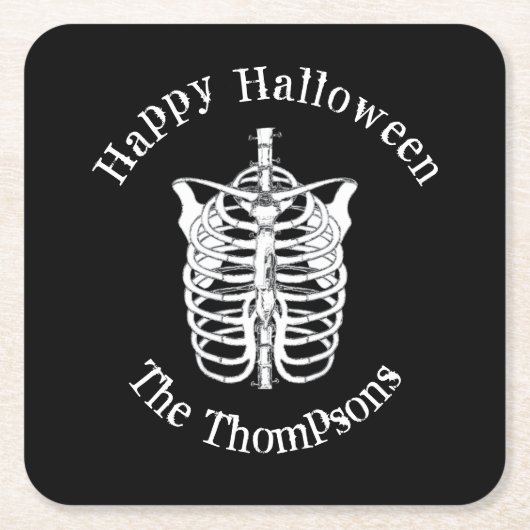 Halloween Beängstigend Spooky Creepy Skeleton Rechteckiger Pappuntersetzer (Vorderseite)