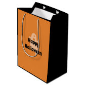 Halloween Beängstigend Spooky Kürbislaterne Pumpki Mittlere Geschenktüte (Rückseite Schrägansicht)