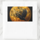Halloween Beängstigend Szene 13 Raven in Flight Rechteckiger Aufkleber (Tasche)