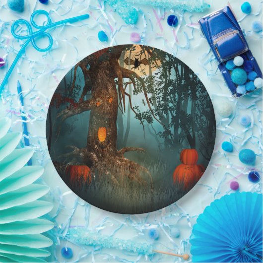 Halloween Beängstigend Szene (3) Beide Größen Pappteller (Party)