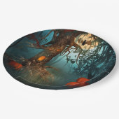 Halloween Beängstigend Szene (3) Beide Größen Pappteller (Schrägansicht)