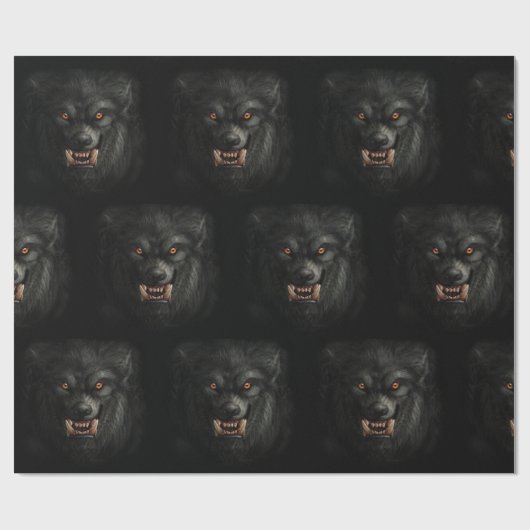 Halloween Beängstigend Werewolf Geschenkpapier (Flach)