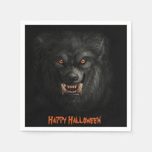 Halloween Beängstigend Werewolf Paper Napkins Serviette (Vorderseite)