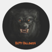 Halloween Beängstigend Werewolf Runder Aufkleber (Vorderseite)