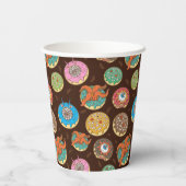Halloween Beängstigende Donut-Musterpapier-Cups Pappbecher (Rückseite)