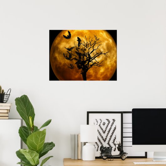 Halloween-Beängstigende Fledermäuse Poster (Heimbüro)