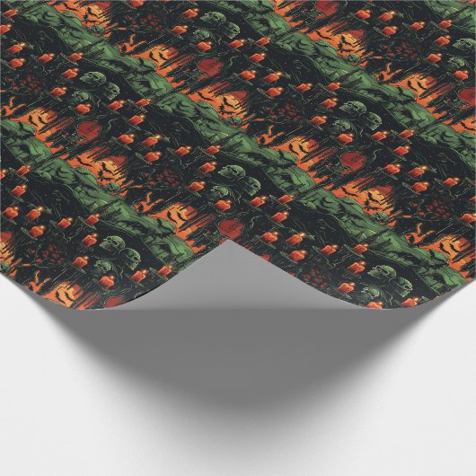 💀 Halloween - beängstigende 😱 Geschenkpapier (Ecke)