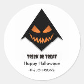 Halloween Beängstigende Gesichter - Trick oder Tre Runder Aufkleber (Vorderseite)