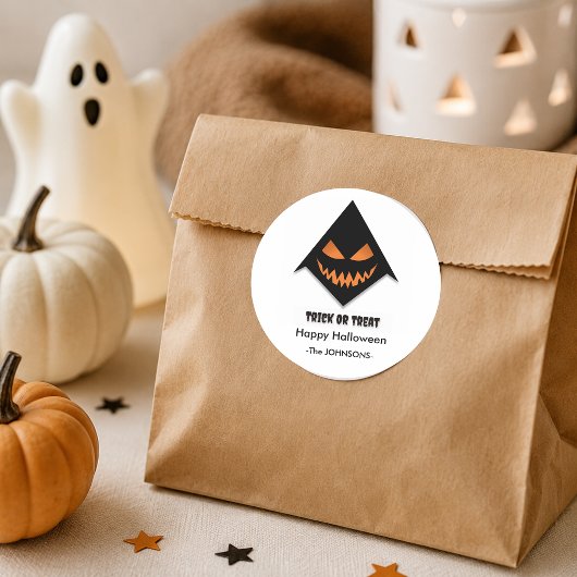 Halloween Beängstigende Gesichter - Trick oder Tre Runder Aufkleber