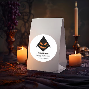 Halloween Beängstigende Gesichter - Trick oder Tre Runder Aufkleber