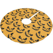 Halloween: beängstigende Gesichter, Vintager Stil. Polyester Weihnachtsbaumdecke (Schrägansicht)