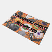 Halloween beängstigende, gruselige Außendekoration Fußmatte (Schrägansicht)