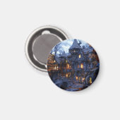 Halloween Beängstigende Hexenburg Magnet (Vorderseite/Rückseite)