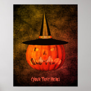 Halloween Beängstigende Kürbislaterne Personalisie Poster