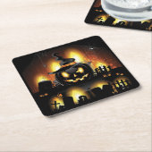 Halloween - Beängstigende Pumpkins mit allen Optio Rechteckiger Pappuntersetzer (angewinkelt)