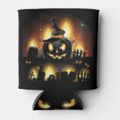 Halloween - Beängstigende Pumpkins mit Hut Dosenkühler (Vorderseite)