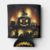 Halloween - Beängstigende Pumpkins mit Hut Dosenkühler (Rückseite)