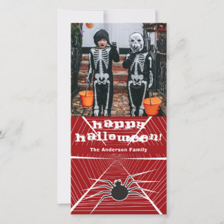 Halloween Beängstigende Schwarze Spinne und Web Ki Feiertagskarte