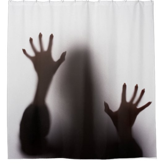 Halloween Beängstigende Silhouette Duschvorhang (Vorderseite)