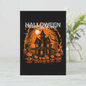 HALLOWEEN BEÄNGSTIGENDE, SPUK HAUSSKULLS EINLADUNG (Stehend Vorderseite)