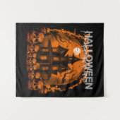HALLOWEEN BEÄNGSTIGENDE, SPUK HAUSSKULLS WANDTEPPICH (Vorderseite (Horizontal))