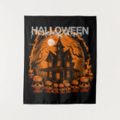 HALLOWEEN BEÄNGSTIGENDE, SPUK HAUSSKULLS WANDTEPPICH (Vorderseite)