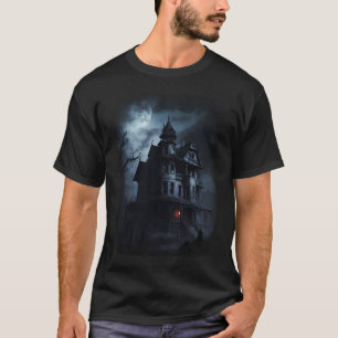 Halloween beängstigender Burgmondlicht beängstigen T-Shirt