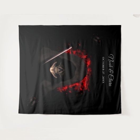 Halloween, beängstigender, dunkelmoody, gotischer wandteppich (Vorderseite (Horizontal))