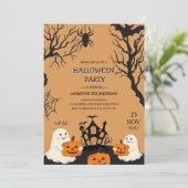 Halloween beängstigender Geburtstag Einladung (Stehend Vorderseite)