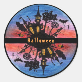 Halloween beängstigender gotischer Pumkinstag Runder Aufkleber
