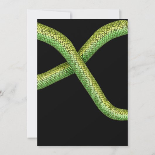Halloween Beängstigender grüner Schlangenschlauch Einladung (Rückseite)