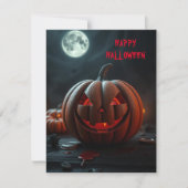 Halloween beängstigender Kürbis Feiertagskarte (Vorderseite)