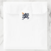 Halloween Beängstigender Kürbis Runder Aufkleber (Tasche)