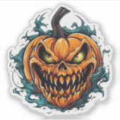 Halloween beängstigender Kürbiskleber Aufkleber (Vorderseite)