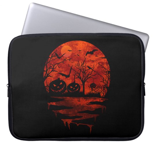 HALLOWEEN BEÄNGSTIGENDER ROTER MOON LAPTOPSCHUTZHÜLLE (Vorderseite)